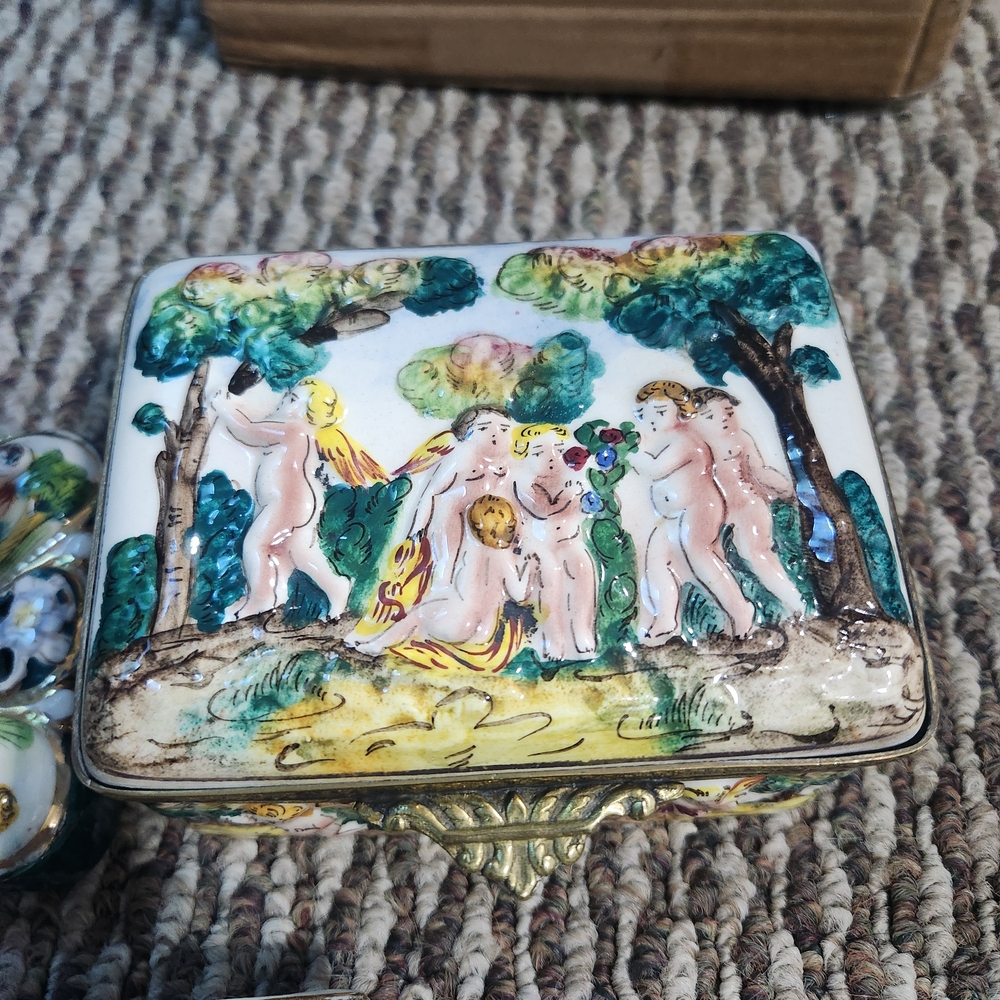 Colorful Ceramic Trinket Boxes Set - Picture 4 of 7